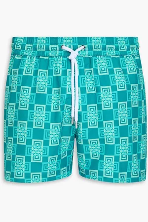 Frescobol Carioca Angra short-length printed swim shorts - Blue