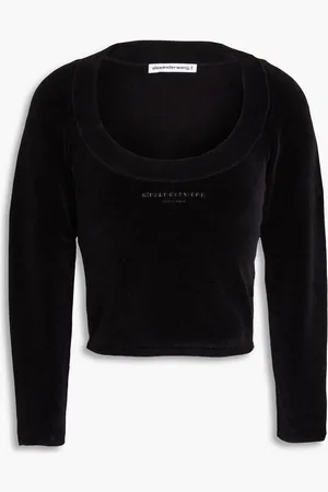 Alexander Wang Cropped cotton-blend chenille top