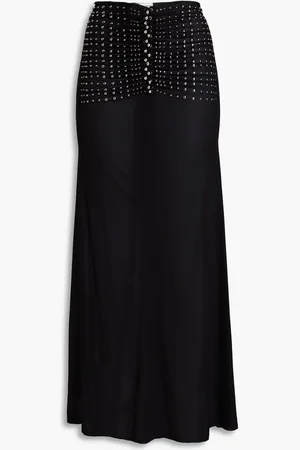 Paco rabanne Studded cupro-blend jersey maxi skirt