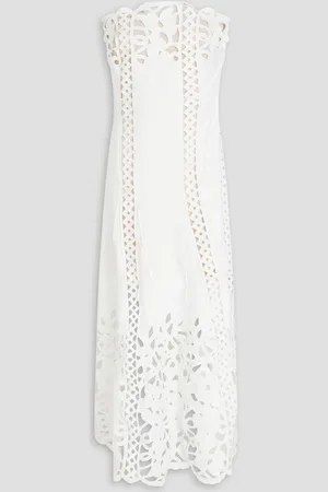 Oscar de la Renta Strapless guipure lace maxi dress