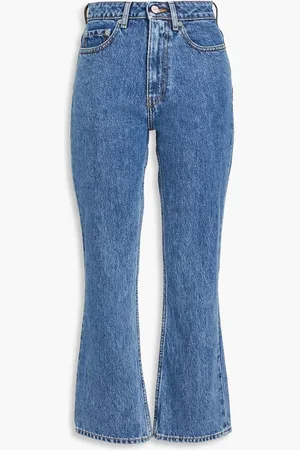 Ganni Cropped high-rise bootcut jeans - Blue