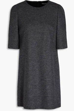 Dolce & Gabbana Prince of Wales checked wool mini dress - Gray