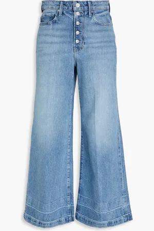 Paige Harper cropped high-rise wide-leg jeans - Blue