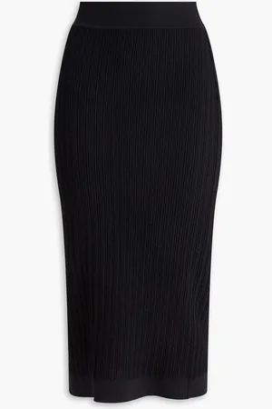 Alberta Ferretti Textured-knit midi pencil skirt