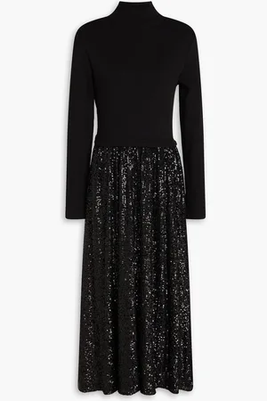 Claudie Pierlot Sequined tulle and jersey midi dress
