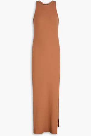 ALICE+OLIVIA Alice Olivia - Ribbed stretch-cotton maxi dress - Brown