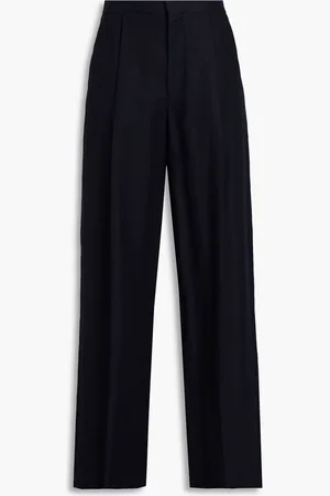 Chloé Abyss pleated linen-twill wide-leg pants - Blue