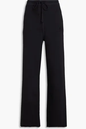 Ganni French cotton-terry track pants