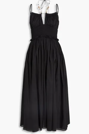 Maje Embellished cotton midi dress