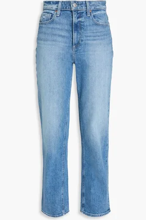 Paige Noella faded high-rise straight-leg jeans - Blue