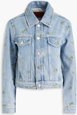 Claudie Pierlot Embroidered denim jacket - Blue