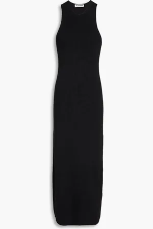 Jil Sander Cutout ribbed wool midi dress