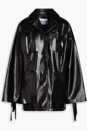 Stand Studio Sienna oversized fringed faux leather jacket