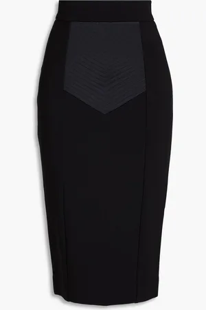 Dolce & Gabbana Satin-paneled crepe pencil skirt
