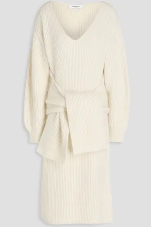 Fabiana Filippi Ribbed wool-blend midi dress - White