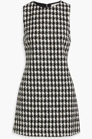 ALICE+OLIVIA Alice Olivia - Clyde metallic houndstooth tweed mini dress