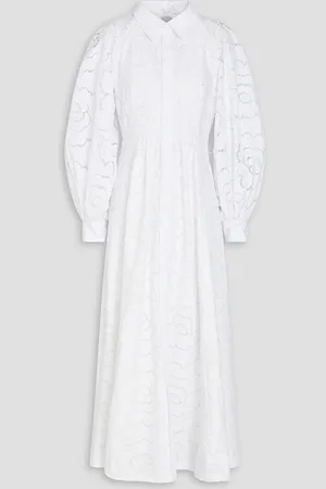 HUISHAN ZHANG Broderie anglaise maxi shirt dress