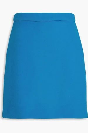 Diane von Furstenberg Dottie wool-felt mini skirt - Blue