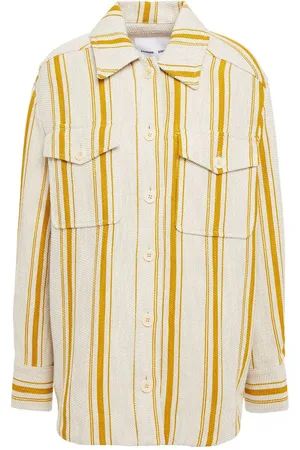 Samsøe Samsøe Striped linen and cotton-blend jacket - White