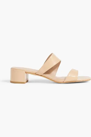 Stuart Weitzman Miami 35 patent-leather mules - Neutral