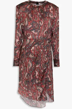 IRO Wrap-effect printed silk-crepon dress