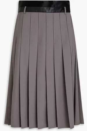 Peter Do Pleated twill midi wrap skirt