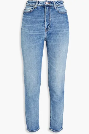 Ganni Faded high-rise slim-leg jeans - Blue