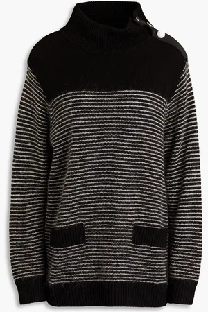 Claudie Pierlot Striped wool-blend turtleneck sweater