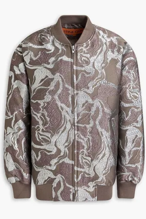 STINE GOYA Oversized metallic brocade bomber jacket - Neutral