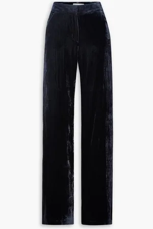 VERONICA BEARD Lebone velvet wide-leg pants - Blue