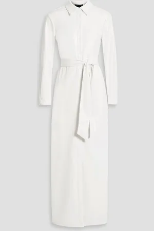ALICE+OLIVIA Alice Olivia - Chassidy belted faux leather maxi shirt dress - White