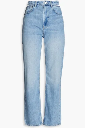 Frame Le High cutout high-rise straight-leg jeans - Blue