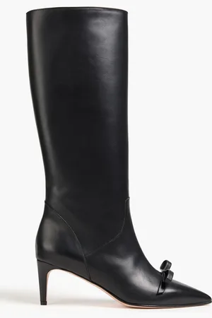 RED(V) Bow-detailed leather knee boots