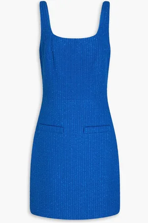 VERONICA BEARD Sabra cotton-blend tweed mini dress - Blue