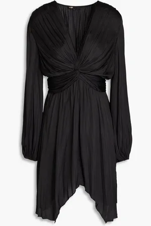 Maje Pleated satin mini dress