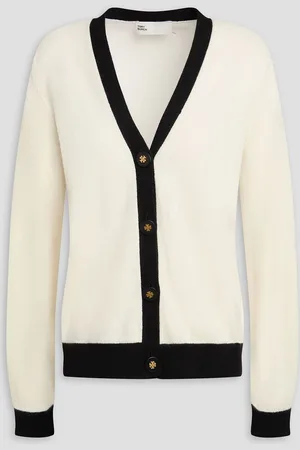 Tory Burch Two-tone cashmere cardigan - White