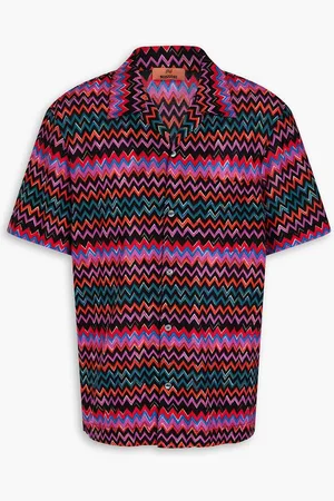 Missoni Crochet-knit cotton-blend shirt - Purple