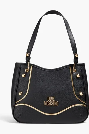 Moschino Studded pebbled-leather shoulder bag