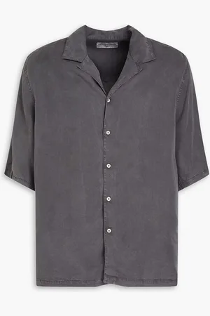 OFFICINE GENERALE Lyocell-twill shirt - Gray