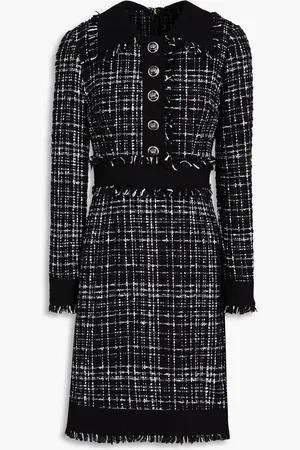 Dolce & Gabbana Embellished frayed tweed mini dress
