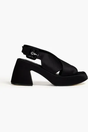 Ganni Satin platform slingback sandals