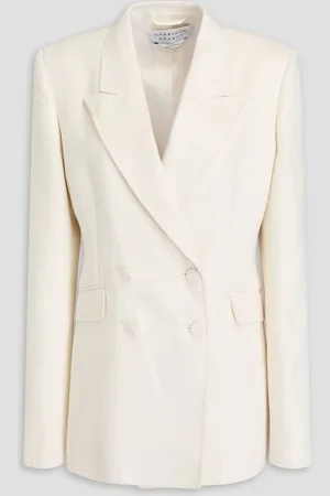GABRIELA HEARST Double-breasted brushed silk blazer - White