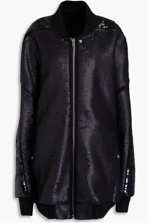 Rick Owens Oversized wool sequined bomber jacket