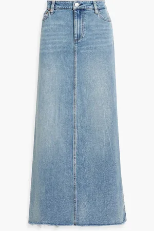 ALICE+OLIVIA Alice Olivia - Marissa distressed denim maxi skirt - Blue