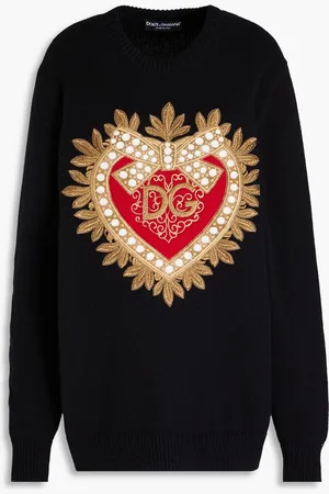 Dolce & Gabbana Metallic embroidered cashmere sweater