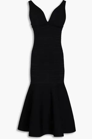 Victoria Beckham Fluted pointelle-knit midi dress - White