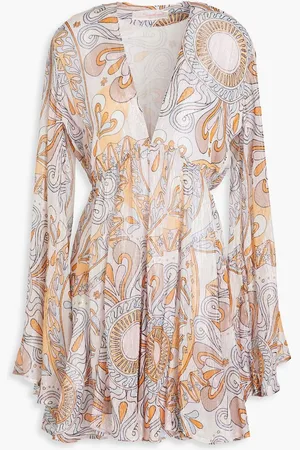sundress Maud metallic printed georgette mini dress - Purple