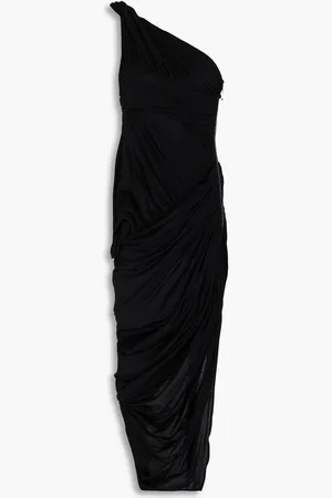 Rick Owens Lido one-shoulderdraped cotton-jersey midi dress - Pink