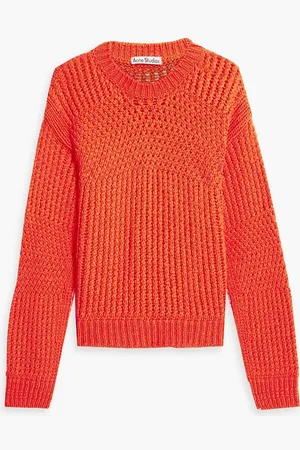 Acne Studios Crocheted cotton sweater - Red