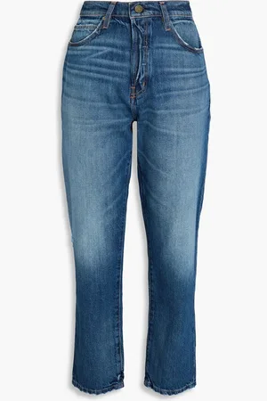 Frame Faded cropped straight-leg jeans - Blue